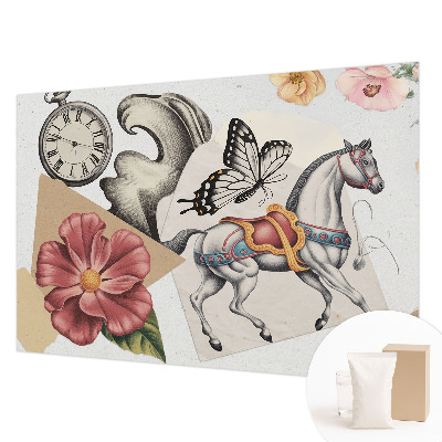 Photo wall mural with a vintage floral pattern