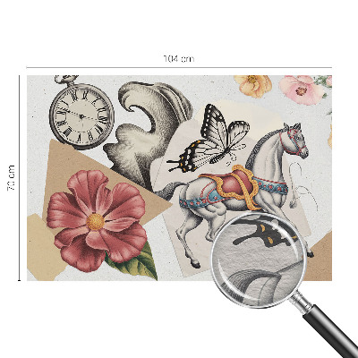 Photo wall mural with a vintage floral pattern