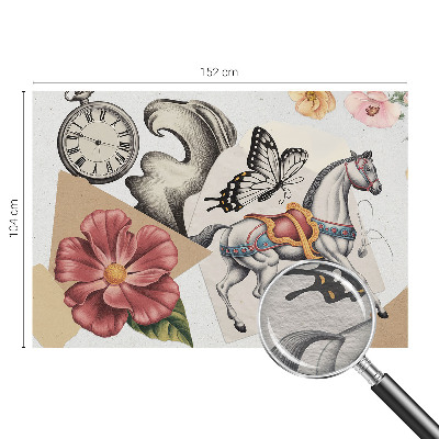 Photo wall mural with a vintage floral pattern