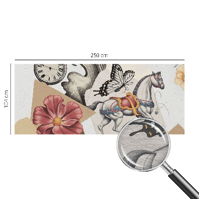 Photo wall mural with a vintage floral pattern