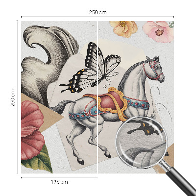 Photo wall mural with a vintage floral pattern