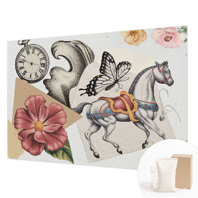Photo wall mural with a vintage floral pattern