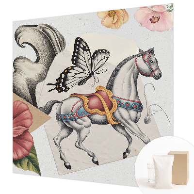 Photo wall mural with a vintage floral pattern