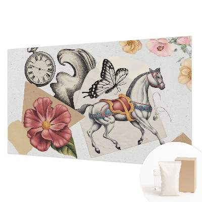 Photo wall mural with a vintage floral pattern