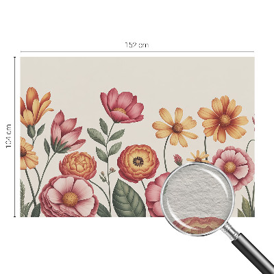 Wall mural for bedroom with a floral arrangement design