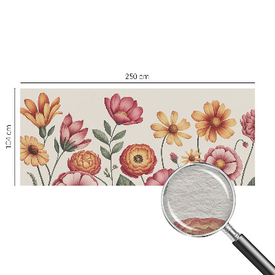 Wall mural for bedroom with a floral arrangement design