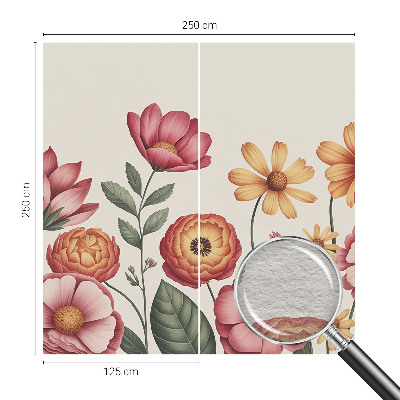 Wall mural for bedroom with a floral arrangement design
