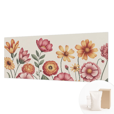 Wall mural for bedroom with a floral arrangement design