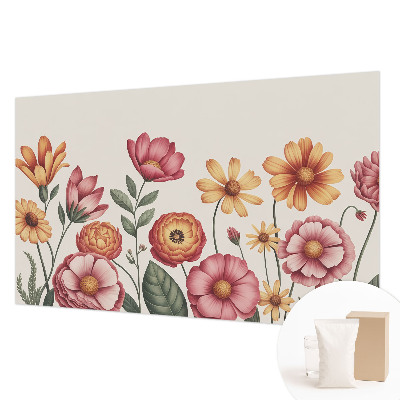 Wall mural for bedroom with a floral arrangement design