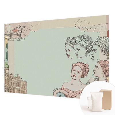 Wallpaper mural for living room classic collage design