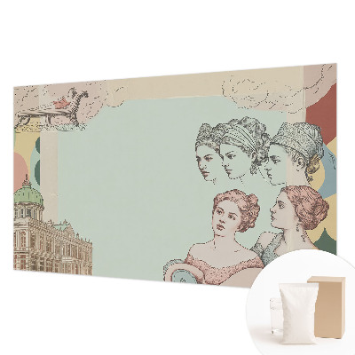Wallpaper mural for living room classic collage design