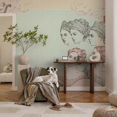 Wallpaper mural for living room classic collage design