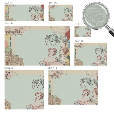 Wallpaper mural for living room classic collage design