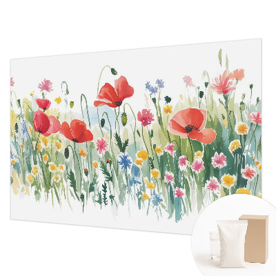 Large wall mural with a summer meadow design