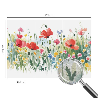 Large wall mural with a summer meadow design