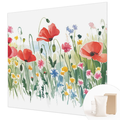 Large wall mural with a summer meadow design