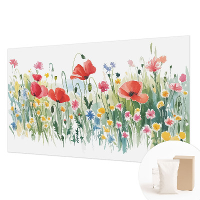 Large wall mural with a summer meadow design