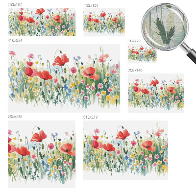 Large wall mural with a summer meadow design
