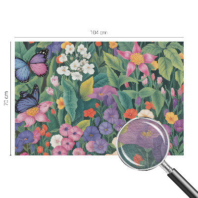 Large wallpaper mural with a floral explosion design