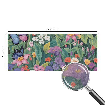 Large wallpaper mural with a floral explosion design