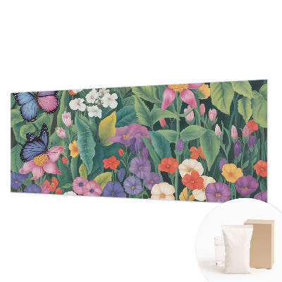 Large wallpaper mural with a floral explosion design