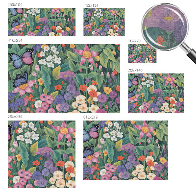 Large wallpaper mural with a floral explosion design