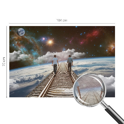Large wall mural wallpaper featuring a space journey design