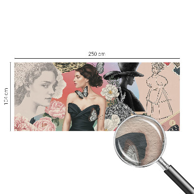 Modern wall mural for bedroom Flowers and portraits