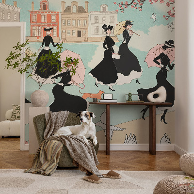 Modern wall mural Women walking
