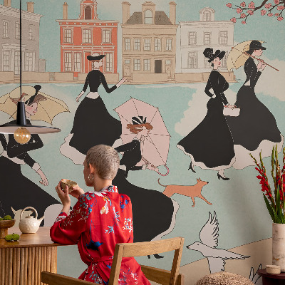 Modern wall mural Women walking