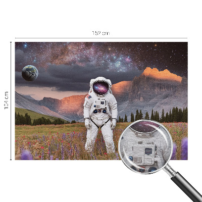Modern wall mural for bedroom featuring a cosmic landscape design