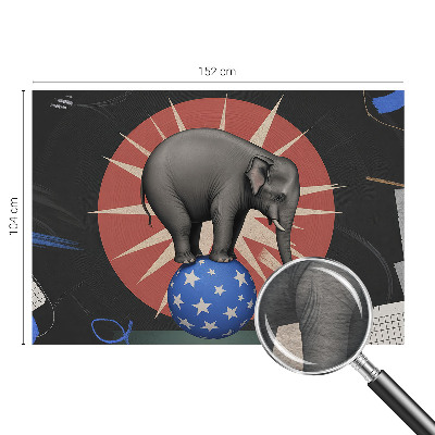 High quality wall mural wallpaper with a circus elephant design