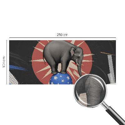 High quality wall mural wallpaper with a circus elephant design