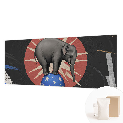 High quality wall mural wallpaper with a circus elephant design