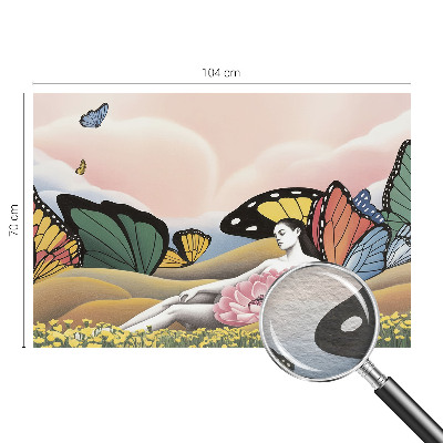 Premium wall mural for bedroom with a butterfly meadow design
