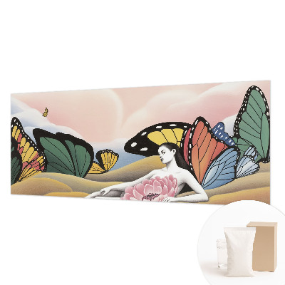 Premium wall mural for bedroom with a butterfly meadow design