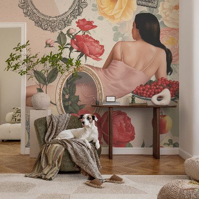 Premium photo wallpaper with a floral elegance design