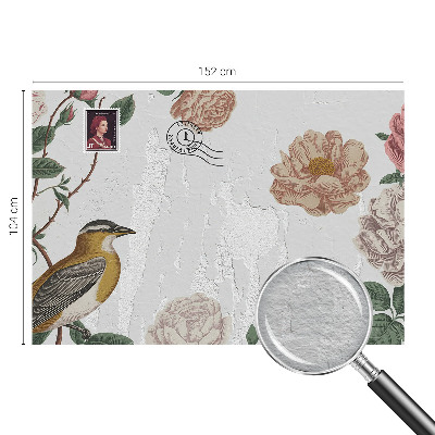 Non-woven wall mural with a vintage floral design