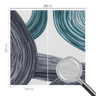 Wall mural for living room with fluid line design