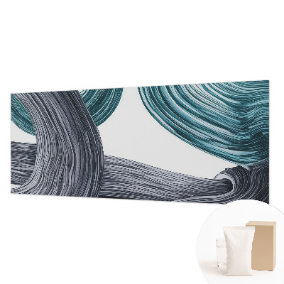 Wall mural for living room with fluid line design
