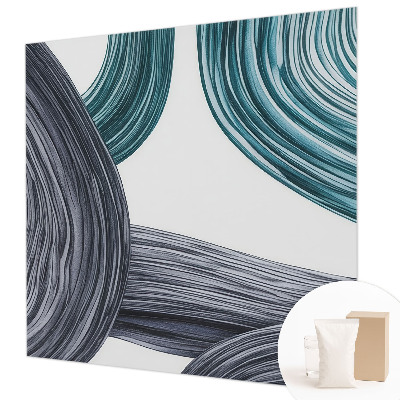 Wall mural for living room with fluid line design