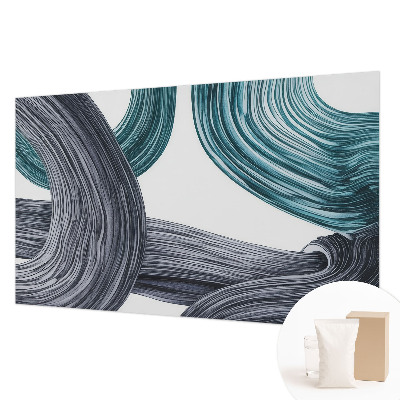 Wall mural for living room with fluid line design