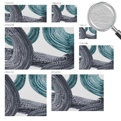 Wall mural for living room with fluid line design