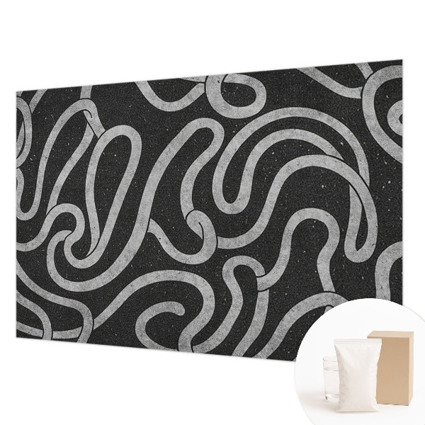 Wallpaper mural with a pattern of twisted shapes