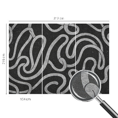 Wallpaper mural with a pattern of twisted shapes