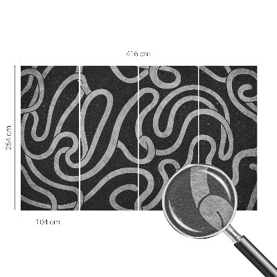 Wallpaper mural with a pattern of twisted shapes
