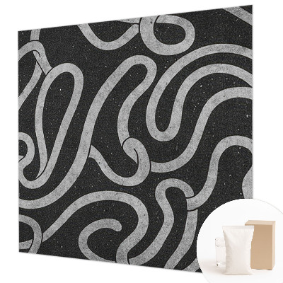 Wallpaper mural with a pattern of twisted shapes