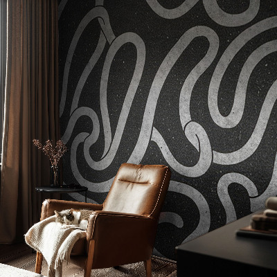 Wallpaper mural with a pattern of twisted shapes