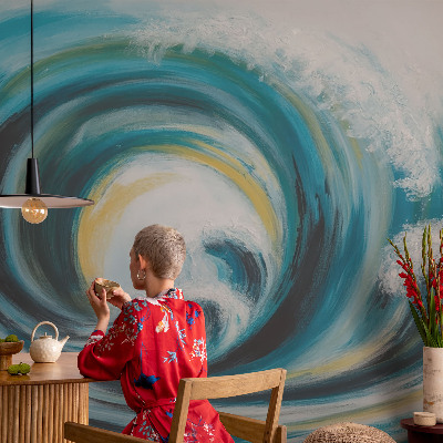 Photo wallpaper with a sea wave motif