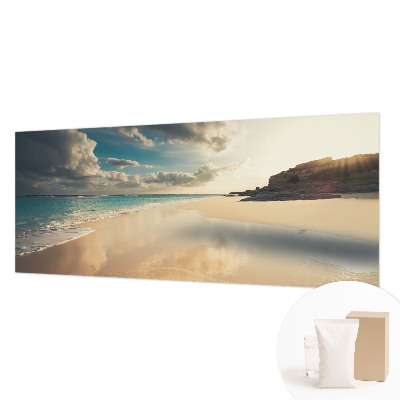 Wall mural for bedroom featuring a sunny coast scene